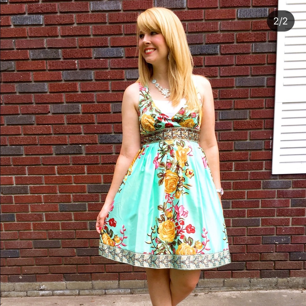 A line dress with beaded details